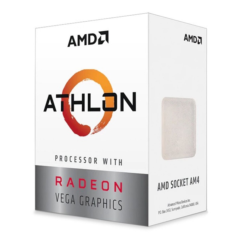CPU AMD Athlon 3000G (YD3000C6FHSBX) – 2 Nhân 4 Luồng, Xung 3.5GHz, Đồ Họa Radeon Vega 3, Socket AM4, Hiệu Năng Tiết Kiệm