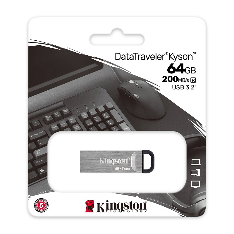 USB Kingston DataTraveler Kyson 64GB USB 3.2 Gen 1 vỏ kim loại (DTKN/64GB)