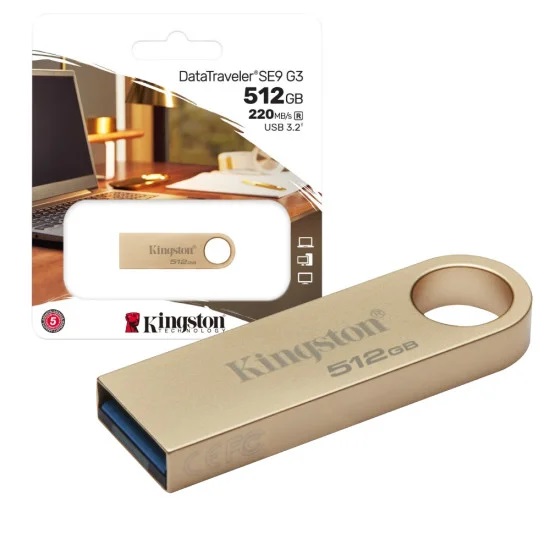 USB Kingston DataTraveler SE9 G3 512GB USB 3.2 Gen 1 vỏ kim loại (DTSE9G3/512GB)