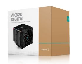 Tản nhiệt khí Deepcool AK620 DIGITAL – Phiên bản màu đen, Dual Tower, hiển thị thông số, tản nhiệt hiệu quả cho CPU cao cấp