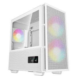 Case Deepcool CH360 DIGITAL WH – Vỏ máy Mid-tower mATX màu trắng, màn hình số Digital, hỗ trợ ARGB, thiết kế tối ưu luồng gió