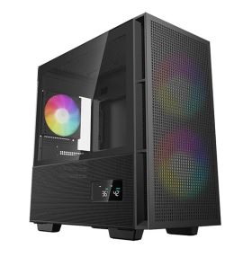 Case Deepcool CH360 DIGITAL – Vỏ máy Mid-tower mATX màu đen, hỗ trợ ARGB, màn hình số Digital