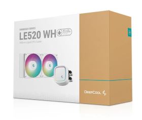 Tản nhiệt nước AIO Deepcool LE520 WH – 2 Quạt 120mm, LED RGB, Phiên Bản Màu Trắng, Làm Mát CPU Ổn Định, Thiết Kế Hiện Đại