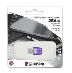 USB Kingston 256GB DataTraveler microDuo 3C USB 3.2 Gen 1 200MB/s – dual USB-A và USB-C (DTDUO3CG3/256GB)
