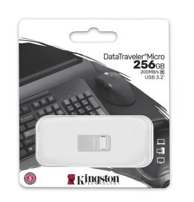 USB Kingston 256GB DataTraveler Micro USB 3.2 Gen 1 200MB/s – vỏ kim loại siêu nhỏ gọn (DTMC3G2/256GB)