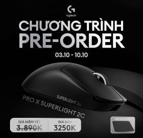 chuong trinh pre order logitech g pro x superlight 2c – sieu nhe sieu nhay san sang cho the he game thu moi