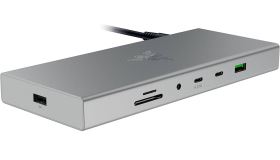 Thiết Bị Chuyển Đổi Razer USB-C Dock RC21-0225 Mercury – Hub 11 Trong 1 Đa Cổng Kết Nối, Màu Bạc Cao Cấp, Chính Hãng